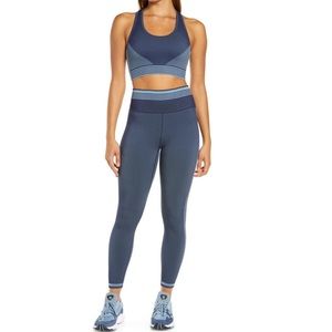 Zella Seamless High Waist Leggings and Sports Bra Set XL Navy Blue